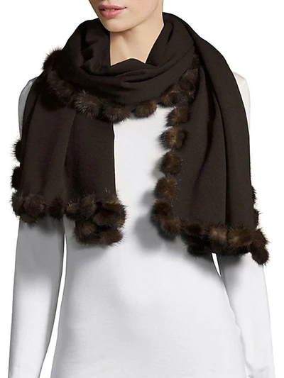 Shop La Fiorentina Dyed Mink Fur Scarf