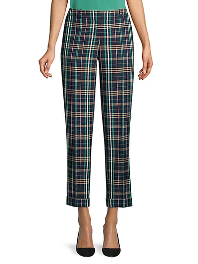 Shop Hugo Boss Tocanes Stretch Cotton Check Cuffed Trousers