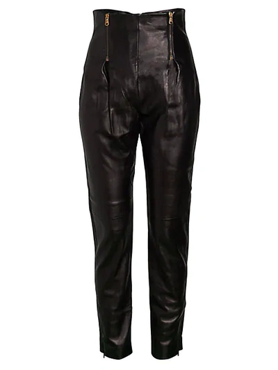 Shop Versace High-rise Silk Pants