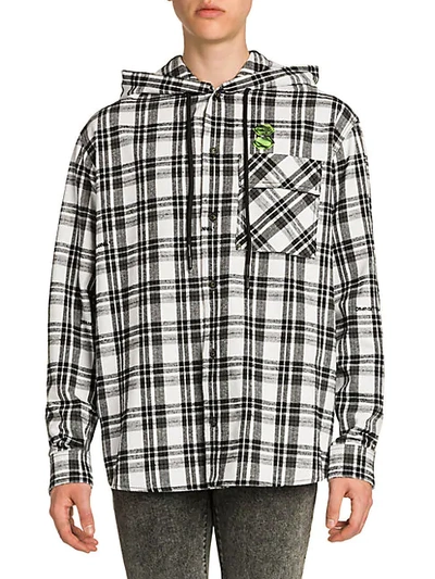 Shop Off-white Hooded Check Shirt