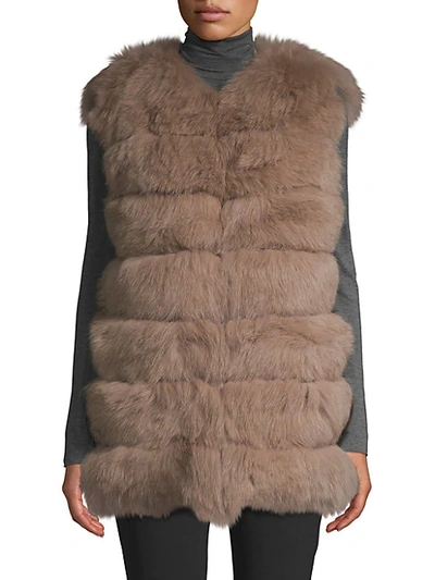 Shop La Fiorentina Dyed Fox Fur Bubble Vest