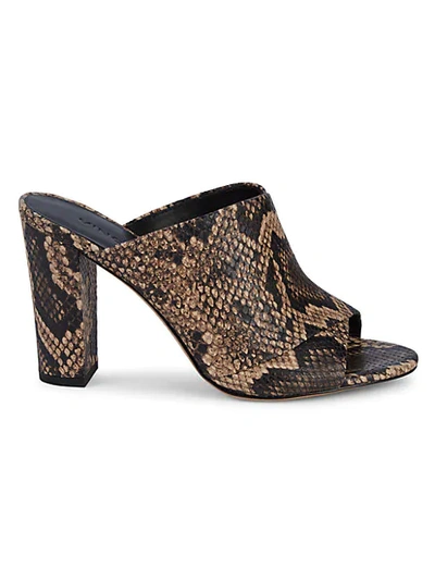 Shop Vince Heath Snakeskin-embossed Leather Slides