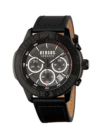Shop Versus Stainless Steel Leather-strap Chronograph Watch