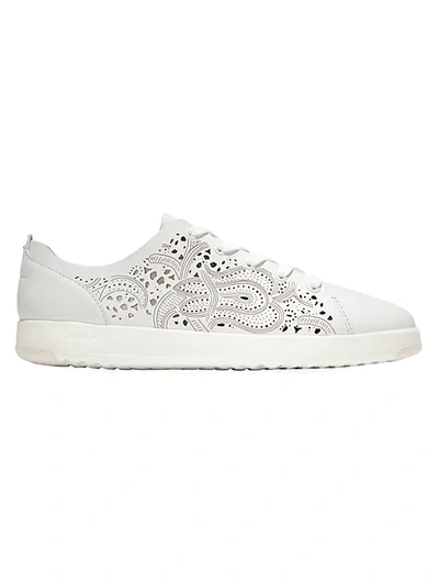 Shop Cole Haan Grandpro Laser-cut Leather Tennis Sneakers