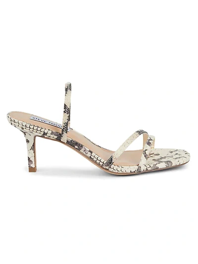 Shop Steve Madden Loft Snakeskin-embossed Strappy Sandals