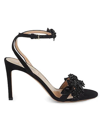 Shop Valentino Sequin Suede Sandals