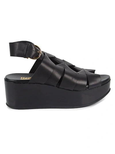 Shop Ferragamo Eugenia Caged Leather Wedge Sandals