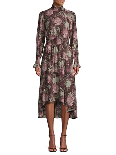 Shop Nanette Lepore Floral High-low Smocked Dress