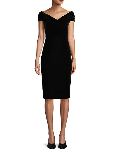 Shop Donna Karan Ruched-sleeve Knee-length Sheath Dress