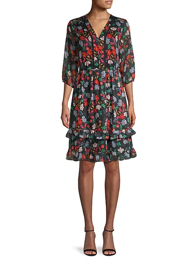 Shop Nanette Lepore Floral-print V-neck Dress