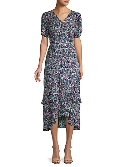 Shop Nanette Lepore Floral-print Tiered Dress