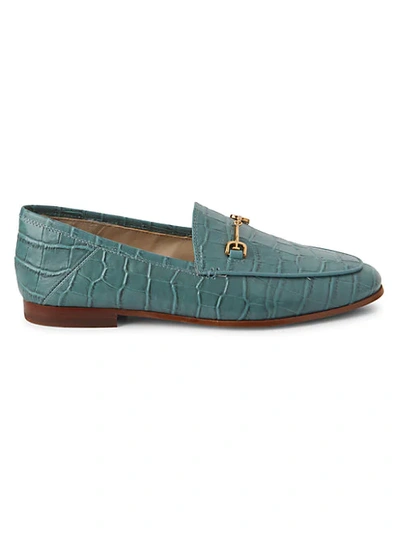 Shop Sam Edelman Loraine Croc-printed Leather Loafers