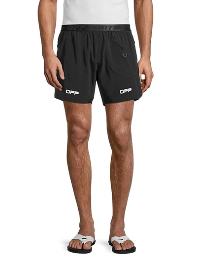 Shop Off-white Logo Jogger Shorts