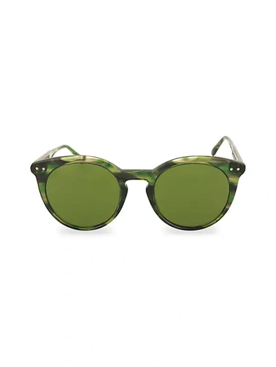 Shop Bottega Veneta Core 51mm Round Sunglasses