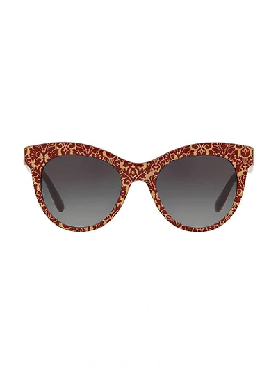 Shop Dolce & Gabbana Origin 53mm Damask-print Oval Sunglasses