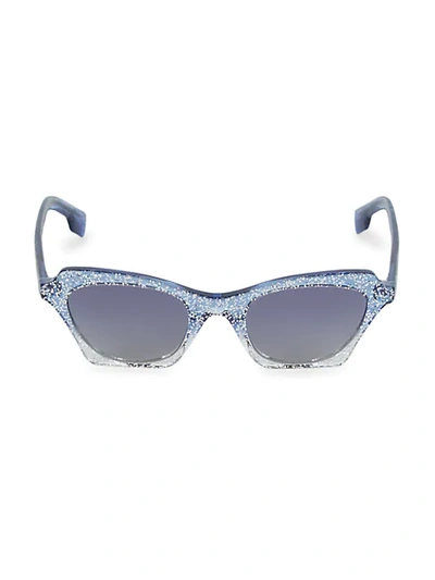 Shop Burberry 49mm Glitter Square Sunglasses