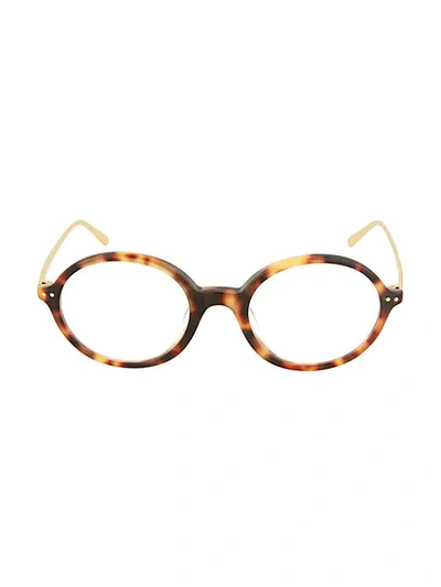Shop Linda Farrow 48mm Oval Optical Glasses