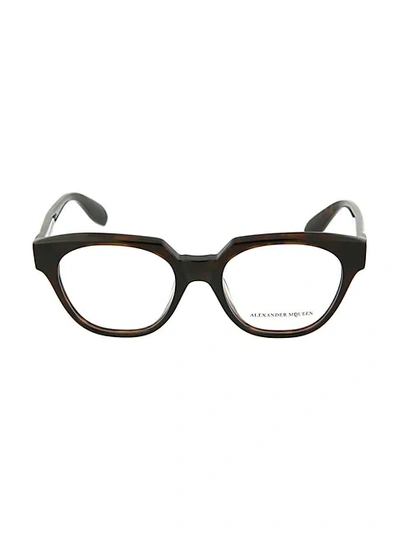 Shop Alexander Mcqueen 49mm Avana Core Optical Glasses