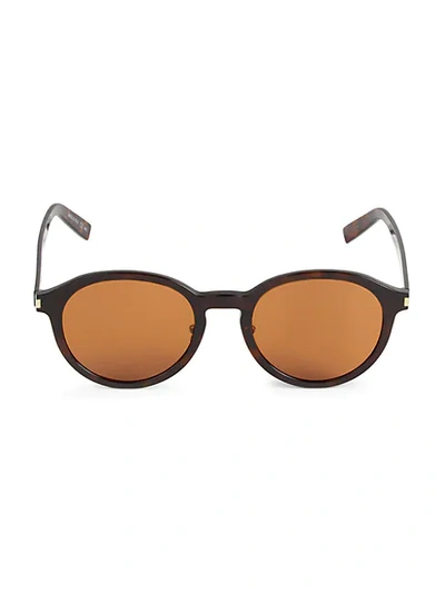 Shop Saint Laurent Core 51mm Round Sunglasses