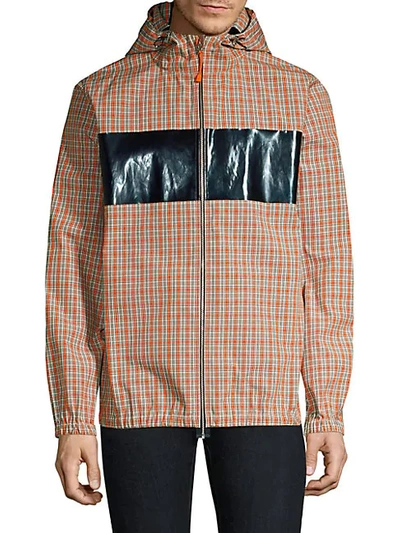 Shop Helmut Lang Plaid Hooded Jacket