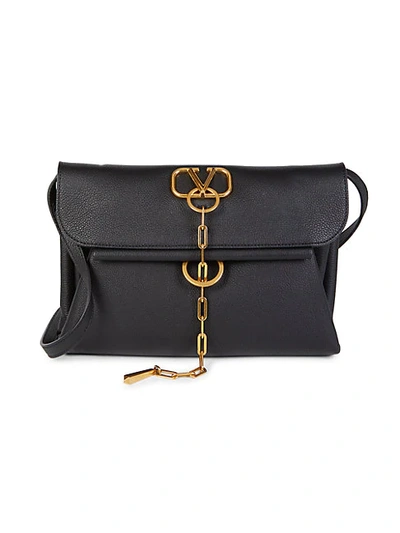 Shop Valentino V-logo Leather Crossbody Bag