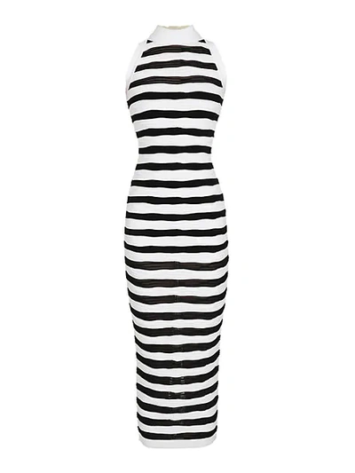 Shop Balmain Striped Bodycon Dress