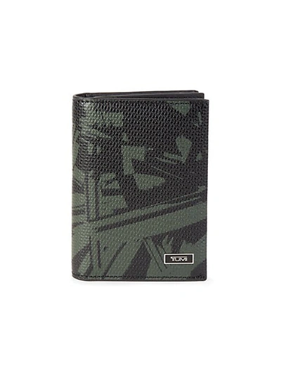 Shop Tumi Gusseted Palm-print Leather Card Case