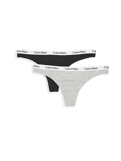 Shop Calvin Klein 2-pack Logo Cotton Thong