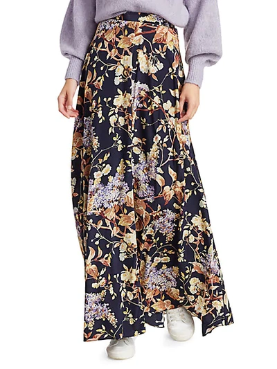 Shop Zimmermann Eye Spy Floral Stretch-silk Maxi Skirt