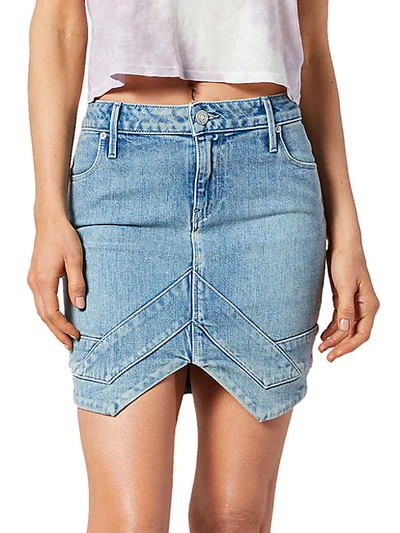 Shop Rta Tempest Front-vent Denim Mini Skirt