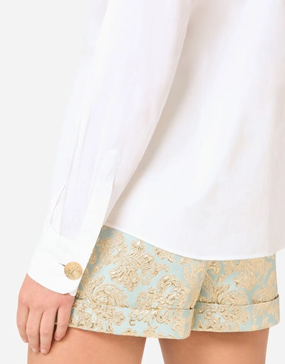 Shop Dolce & Gabbana Poplin Shirt With Shirt-front Detail