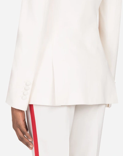 Shop Dolce & Gabbana Woolen Jacket With Edge Detailing