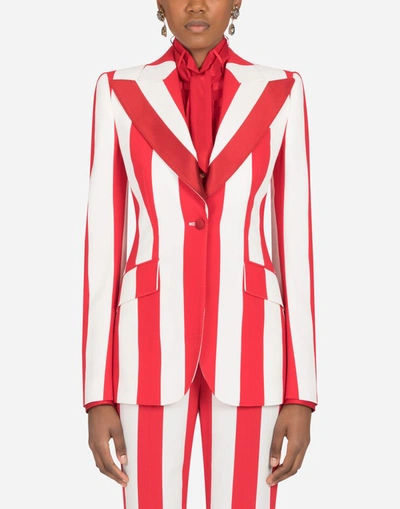 Shop Dolce & Gabbana Striped Jacket In Cady