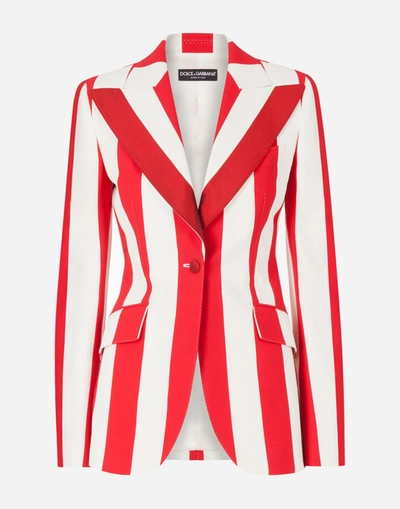 Shop Dolce & Gabbana Striped Jacket In Cady