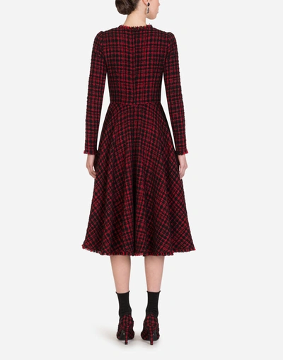 Shop Dolce & Gabbana Tweed Midi Dress