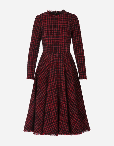 Shop Dolce & Gabbana Tweed Midi Dress