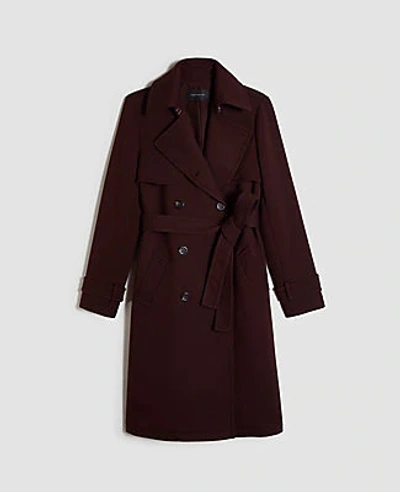 Shop Ann Taylor Petite Belted Trench Coat In Chocolate Noir