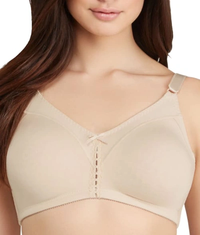 Shop Bali Double Support Cotton Wire-free Bra In Soft Taupe