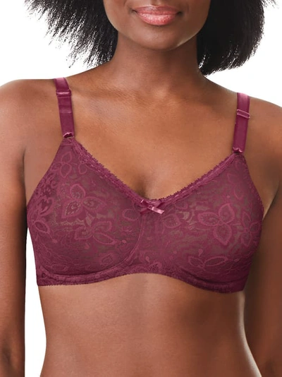 Shop Bali Lace 'n Smooth Lace Bra In Spice Market Red
