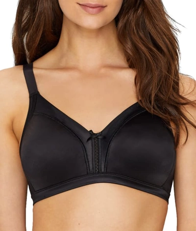 Bali Double Support Back Smoothing Wireless Bra With Cool Comfort Df0044 In  Black