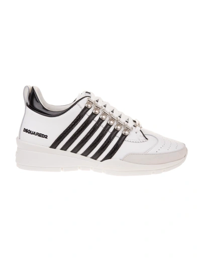 Shop Dsquared2 White And Black 251 Woman Sneakers In Bianco/nero
