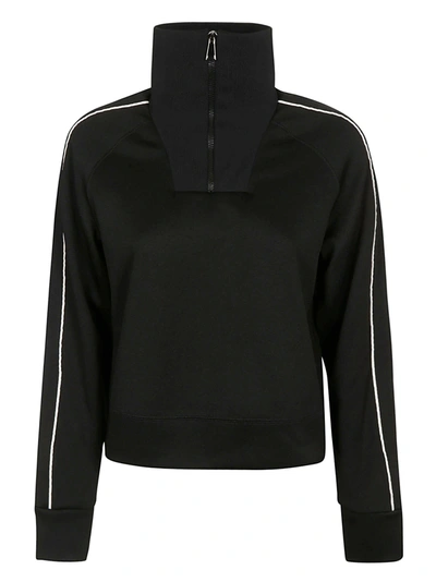 Shop Moncler High Neck Zip Sweatshirt In Black