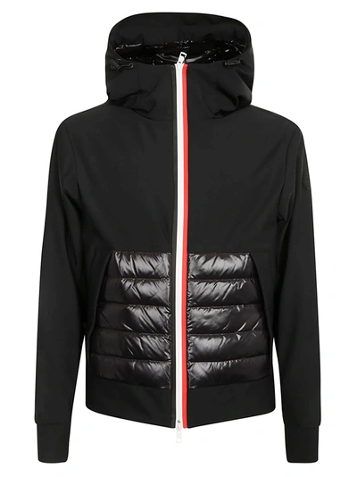 Shop Moncler Zip Stripe Hooded Jacket In Black