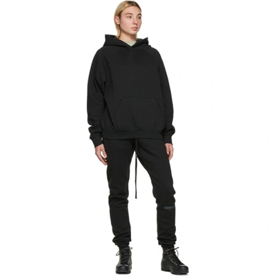 Shop Essentials Black Pullover Hoodie In Stretchlimo