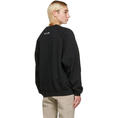 Shop Essentials Black Fleece Pullover Sweatshirt In Stretchlimo
