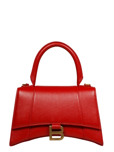 Shop Balenciaga Hourglass Small Top Handle Bag In Red