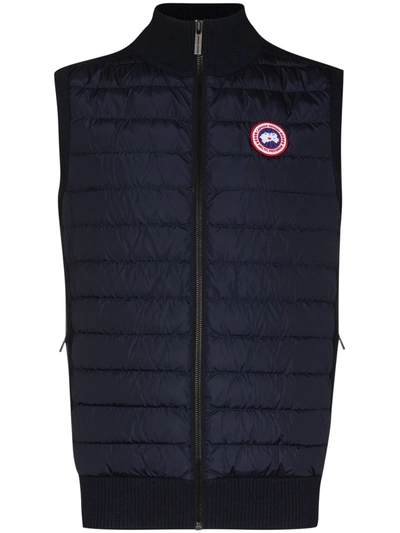 Shop Canada Goose Multi-fabric Panel Padded Gilet In Blue