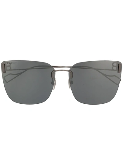 Shop Balenciaga Frameless Square Sunglasses In Silver