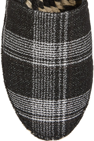 Shop Proenza Schouler Checked Wool-blend Espadrilles In Black