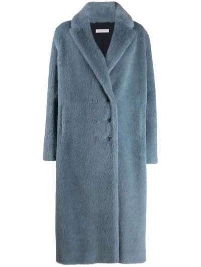 Shop Inès & Maréchal Wool Double-breasted Coat In Blue